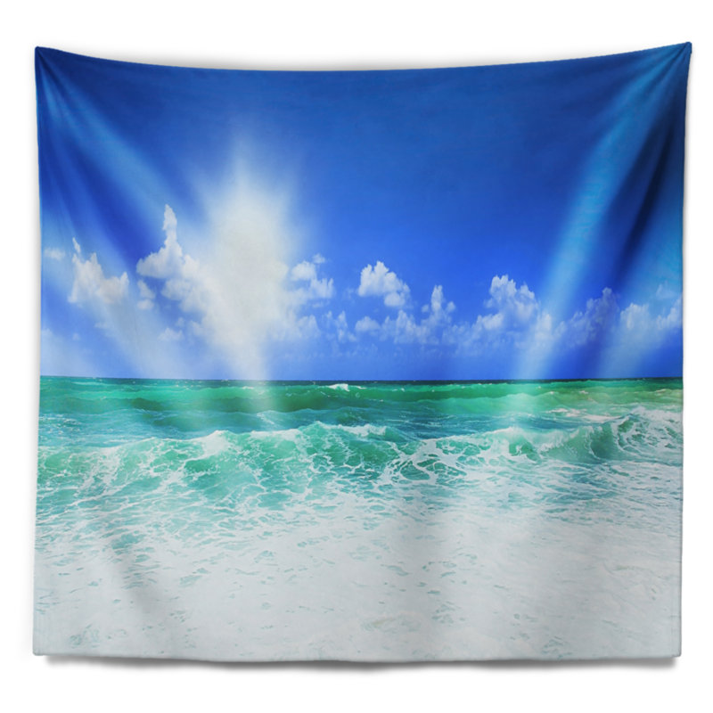 Photographie belle tapisserie blue beach Seascape, H 32 po x l 39 po