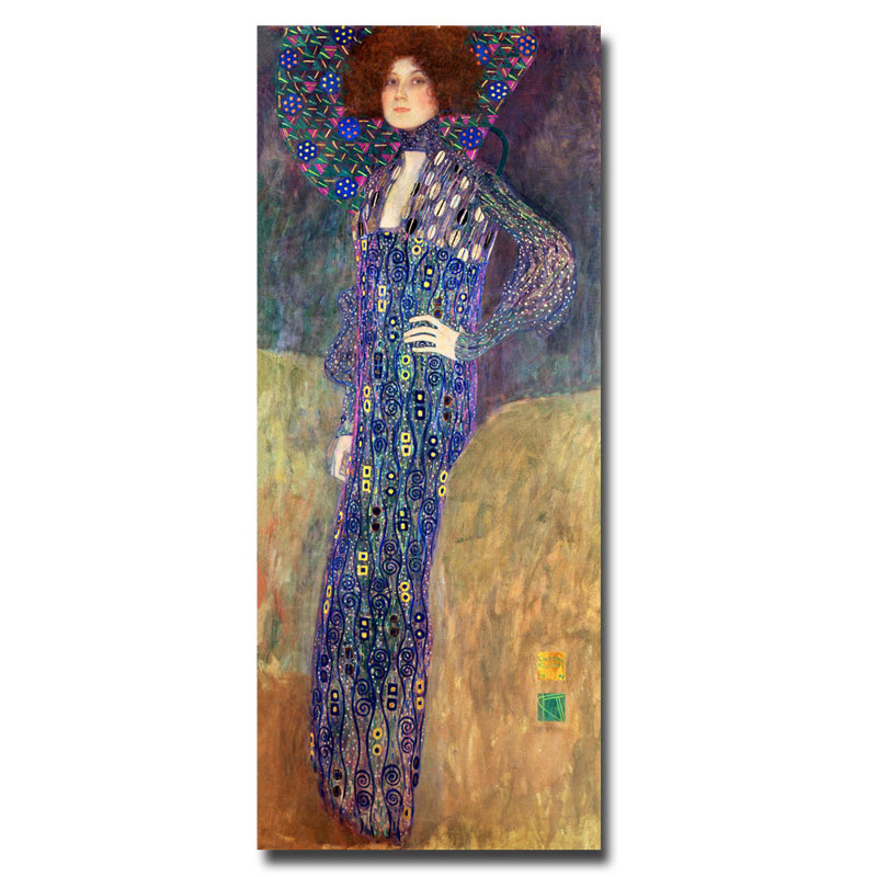 «Emilie Floege» par Gustav Klimt, reproduction sur toile, H 24 po x l 10 po x P 2 po