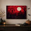 Art mural sur toile, lune rouge sur silhouette de grande roue d'Halloween-140058707