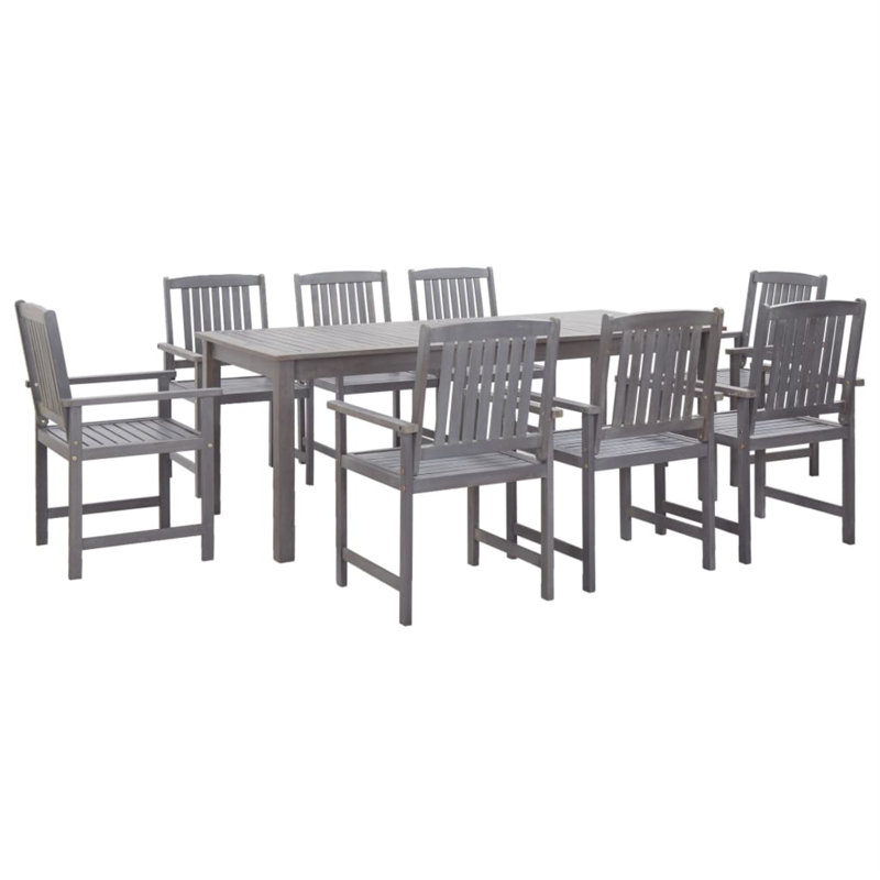 Alonza Rectangular Dining Set, 4, 55.1" L x 31.5" W x 29.1" H, Gray
