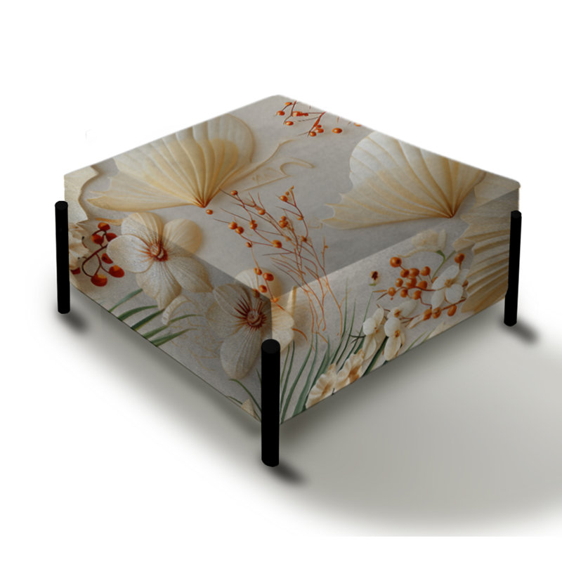 Seashell Serenity - motif tropical - repose-pieds carré large Coastal