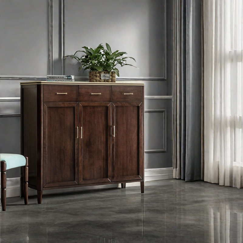 20 Pair Solid Wood Shoe Storage Cabinet