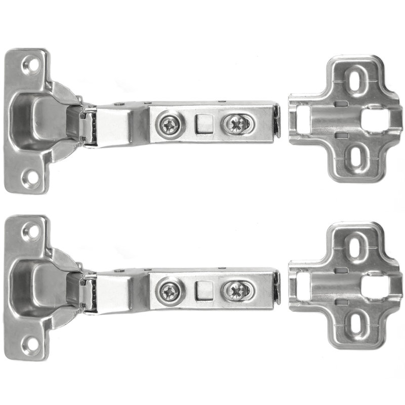 Chrome European Soft-Close Frameless Cabinet Hinges, Pack of 10
