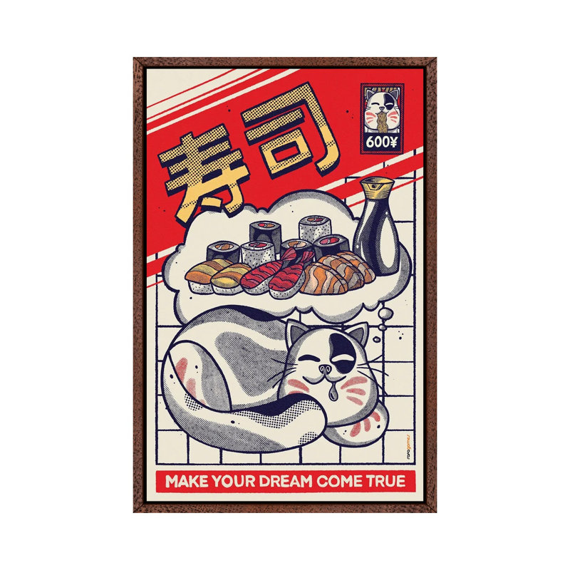 Dreaming About Sushi by Rafael Gomes - Floater Frame Gallery-Wrapped Canvas Giclée on Canvas, Classic Wood