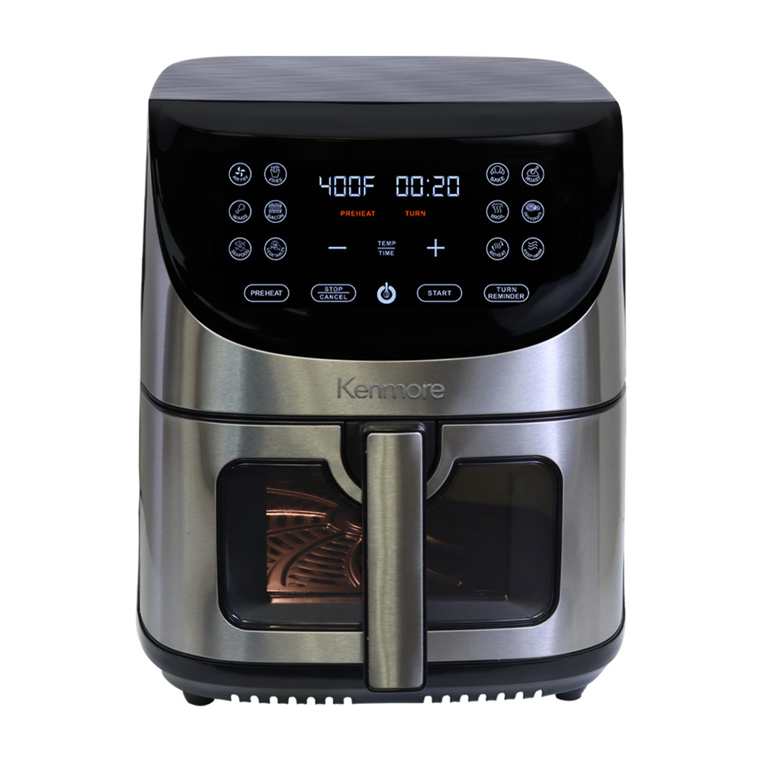 Kenmore 8 Qt Digital Air Fryer with 12 Cooking Presets, Stainless Steel Kenmore