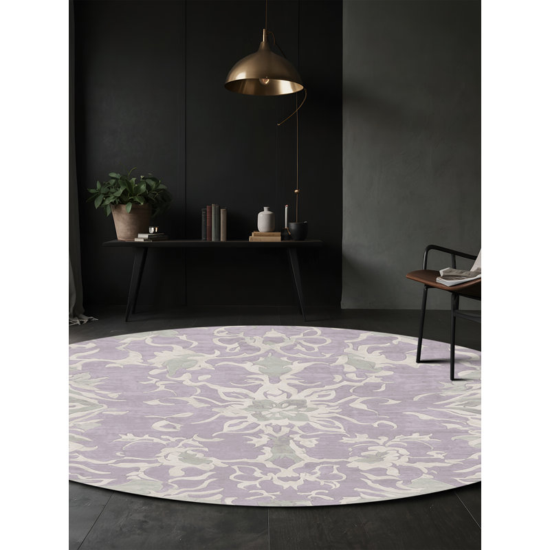 Machine Washable Beige Area Rug, Round 5'