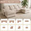Canapé d'angle modulaire, canapé nuage surdimensionné en forme de U avec double méridienne, mobilier de salon 4 places en chenille rembourré avec coussins moelleux, beige-131374093-136329412