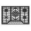 Cosmo 30 po Plaque de cuisson au gaz avec 5 brûleurs, boutons en métal et grilles en fonte Vista Steel