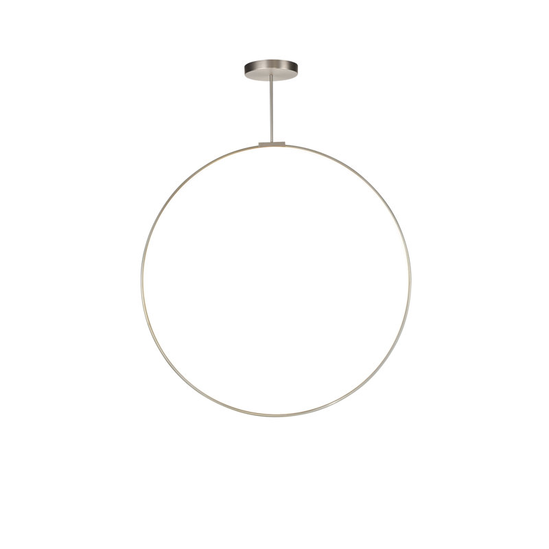 Cirque 1 - Light LED Unique/Statement Pendant, Brushed Nickel, 95.63" H x 48" W x 0.75" D
