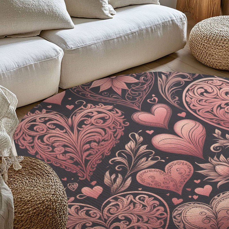 Tapis tressé Blush Love Embrace, Rond 5 pi