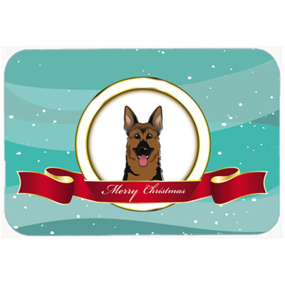 The Holiday Aisle® German Shepherd Merry Christmas Glass Cutting Board