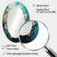 Mandala divin en or rétro et turquoise III - décor de miroir mural ovale doré-1379893764