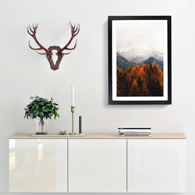 The Alps in Italy - Framed Print, 45cm H x 33cm W x 2cm D, Black Framed