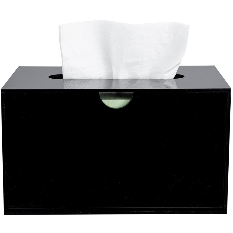 Black Rectangular Acrylic Tissue Box Cover Holder