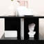 Table de bout noire de 20 po avec rangement, design moderne en forme de S, attrait élégant en acier, support durable