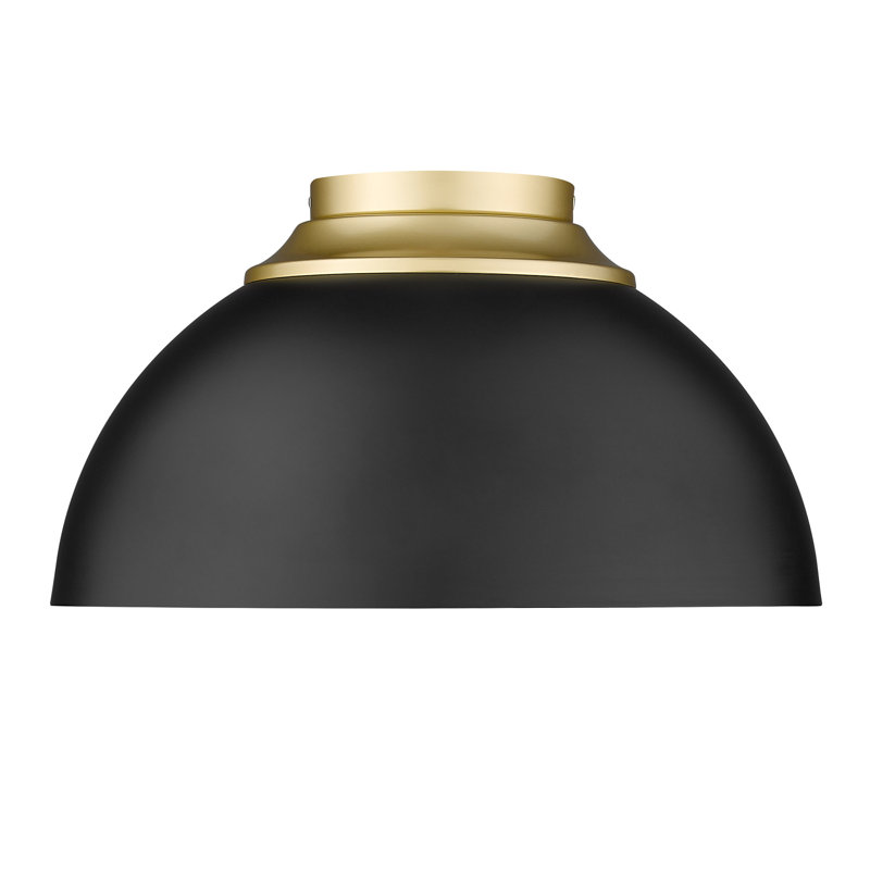 Plafonnier encastré 3 lumières 7,5 po Ringwood, Noir mat, Or olympique