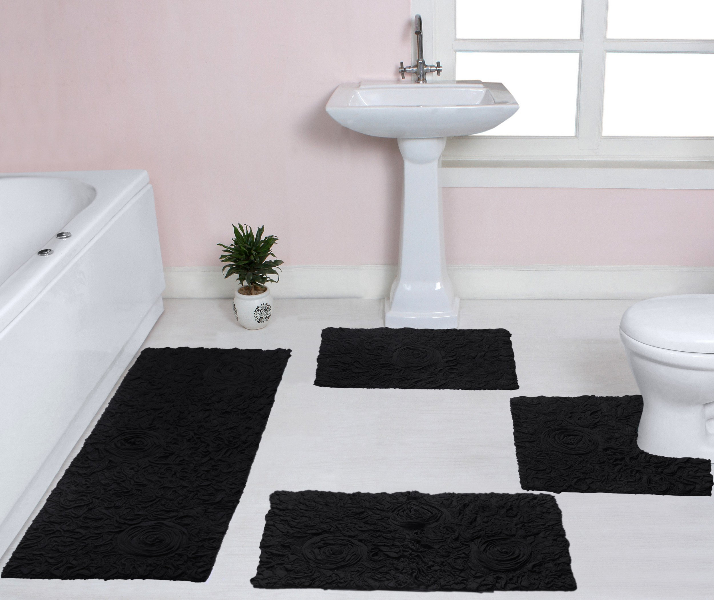 Red Extra Long Bath Mat Adds Non-Slip Traction to Tubs & Showers
