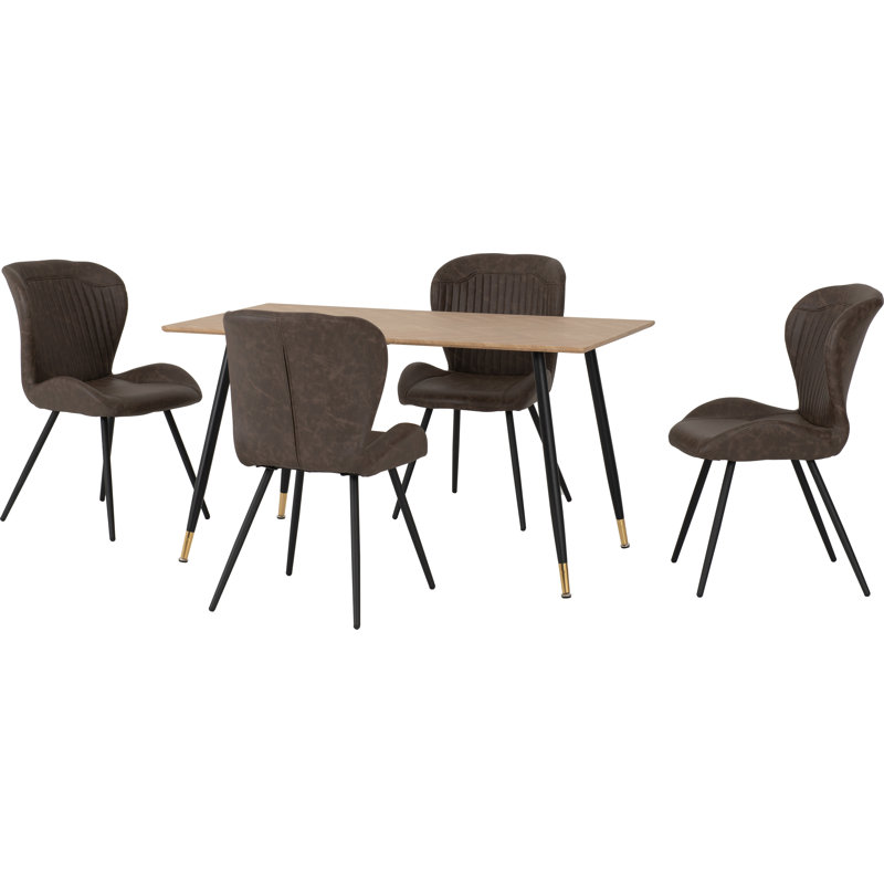 Aalisa 4 - Person Dining Set, Brown