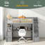 Lit mezzanine simple avec bureau et tablettes, deux tiroirs intégrés, escalier de rangement-853963190