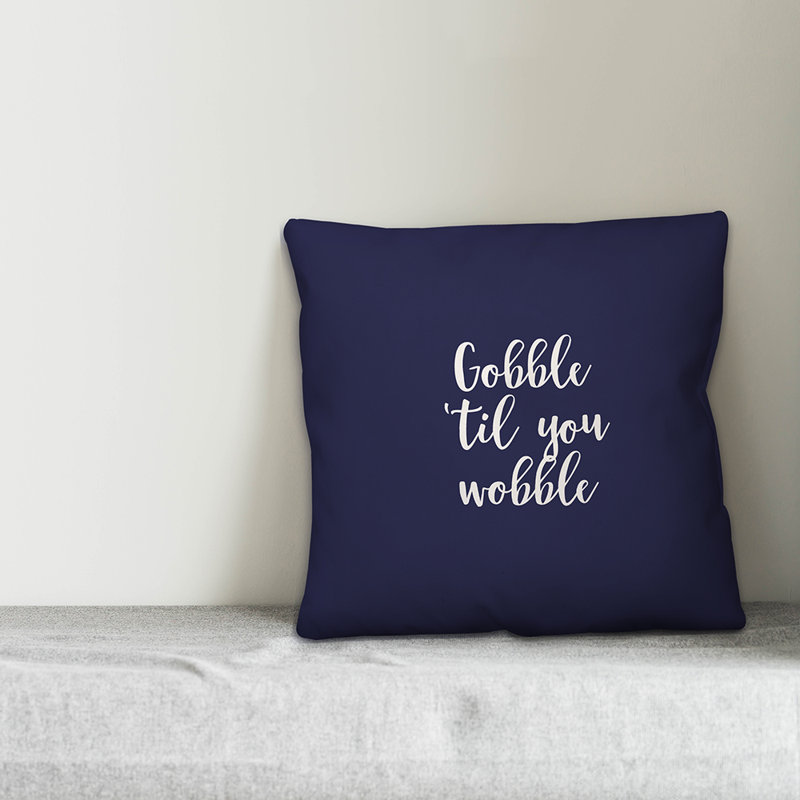 Reversible Throw Pillow, Navy, Throw Pillow