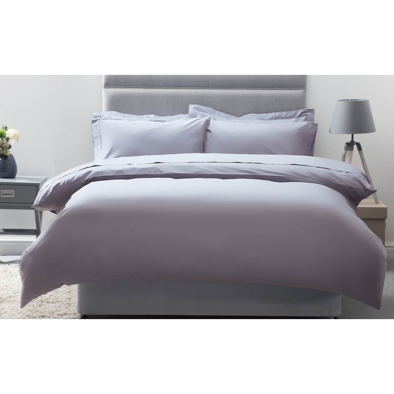 Plain Dye 200 TC Egyptian-Quality Cotton Cotton Solid Colour Duvet Cover, Super King Duvet Cover , Mulberry