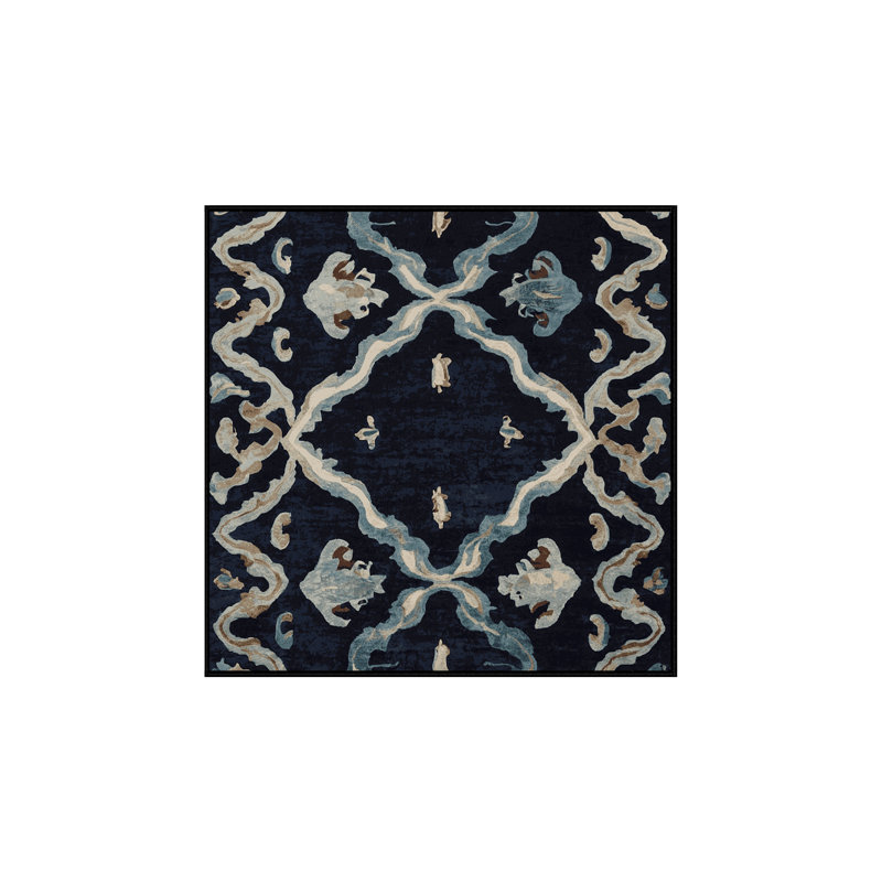 Tapis gris lavable à la machine, Carré 6 pi