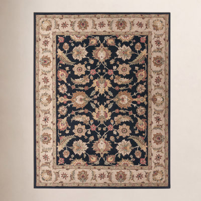 Lyndsay Ebony Sand Hand-Tufted Wool Oriental Rug