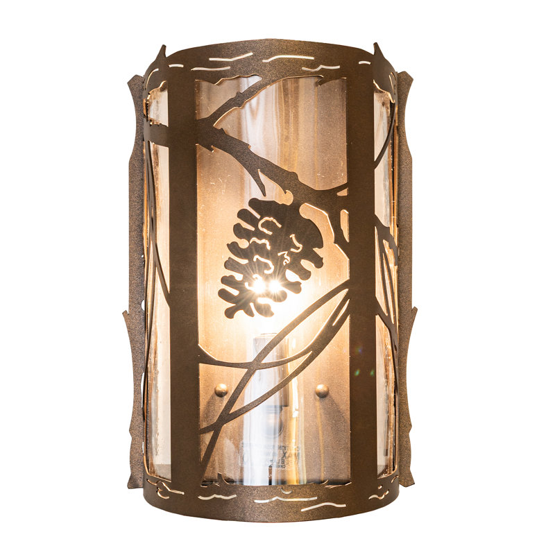 8" Wide Whispering Pines Left Wall Sconce