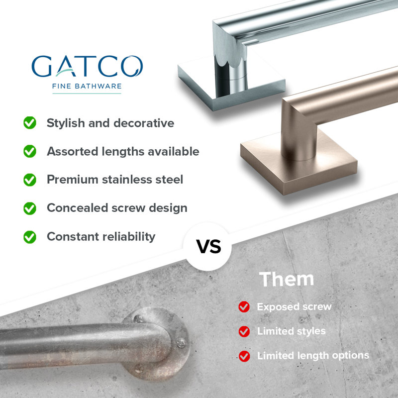 Glam Too Grab Bar, Satin Nickel, 39"
