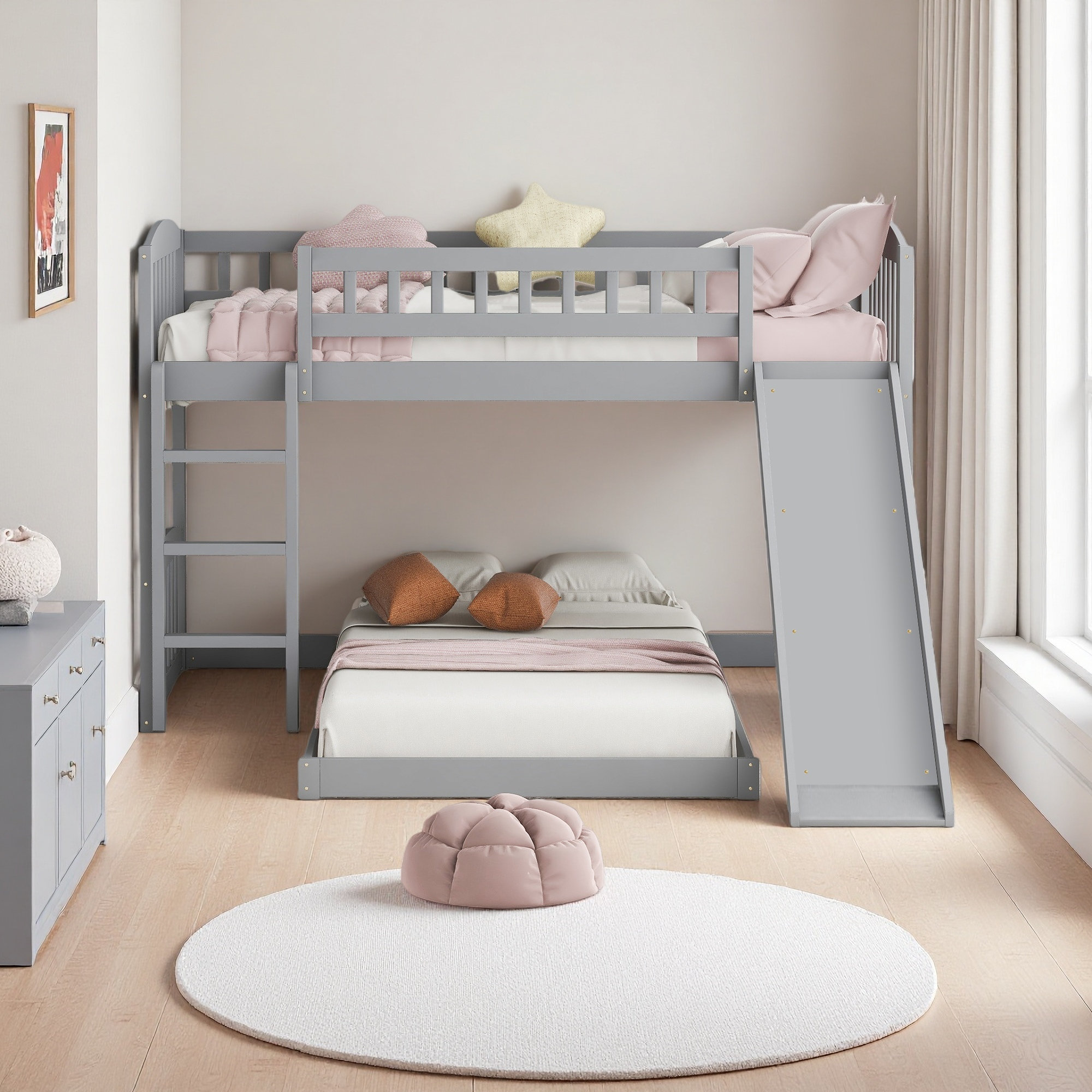 Harriet Bee Twin Over Twin Bunk Bed With Slide And Ladder - Wayfair Canada