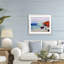 Deep Blue Rocky Beach, reproduction sous verre encadrée, conception par Lee Ann Zirbes-213464376-213464379