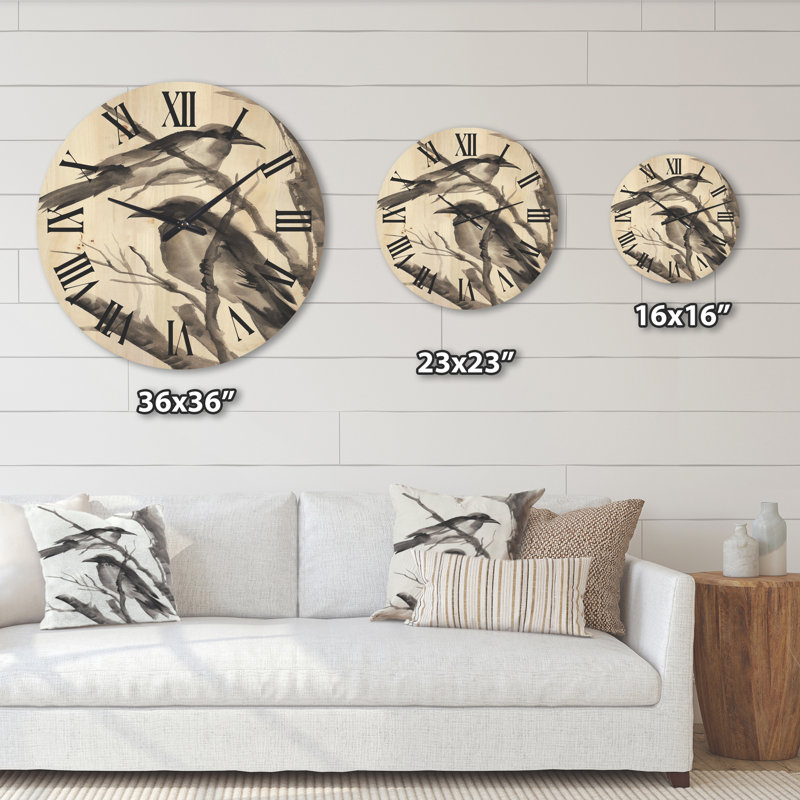 Horloge murale monochrome en bois, Moyen