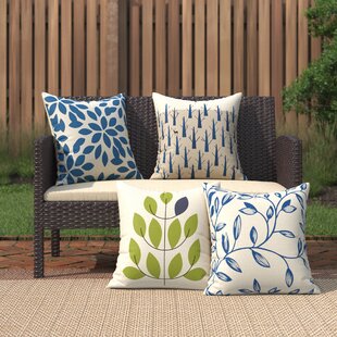 Set of 4 Outdoor Throw Pillow Covers Case Cushion Pillows Summer