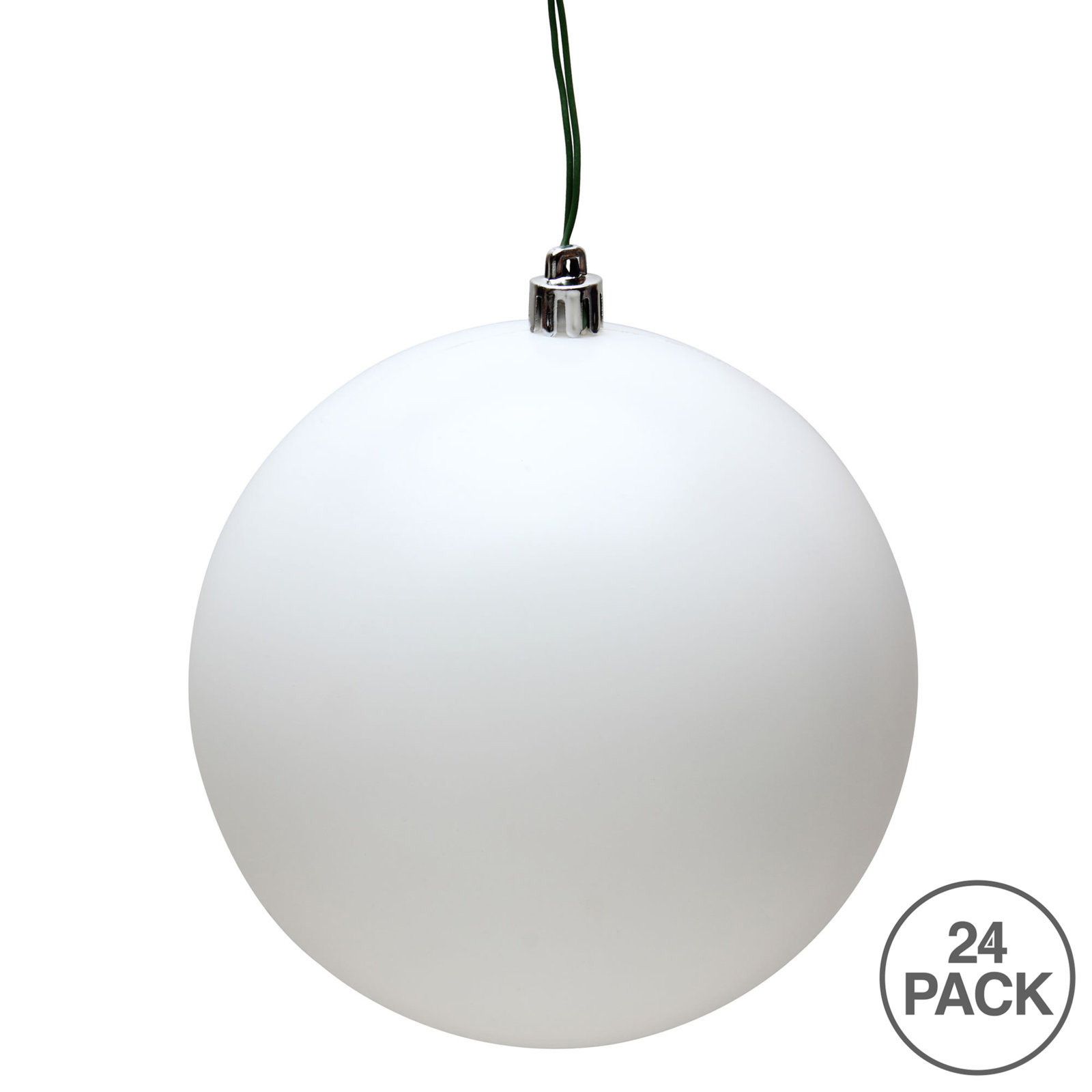 Ball Ornament, White, 2.4" H x 2.4" W x 2.4" D