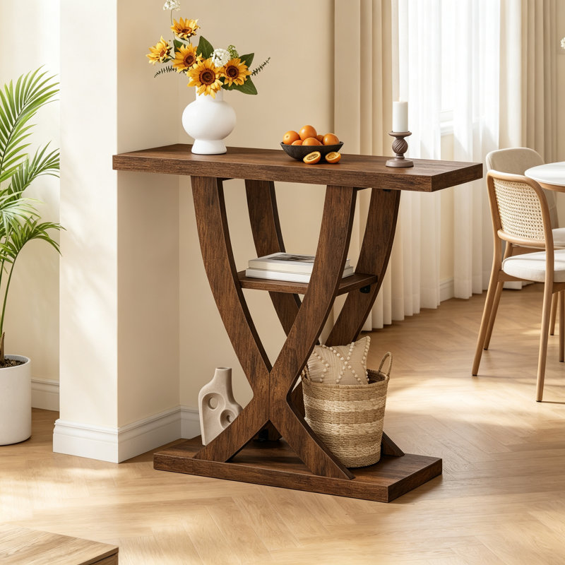 80cm Console Table, Brown
