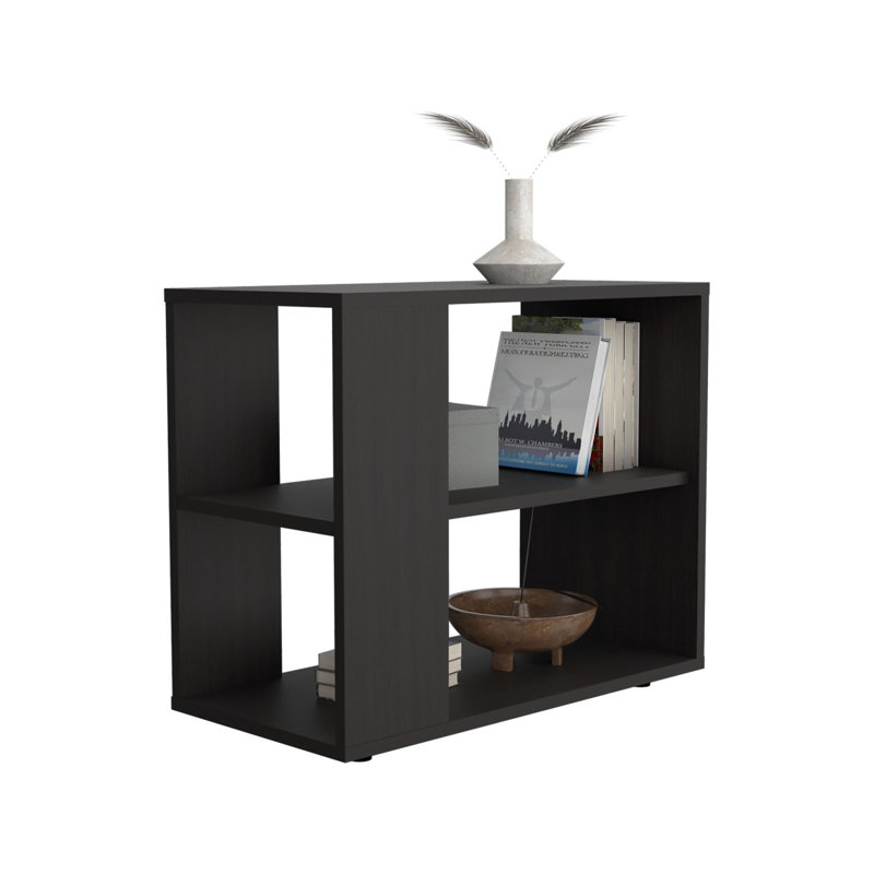 Rio Verde Side Table In Melamine With Open Storage, Wenge