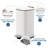 2.4 Gallon Step Trash Can with Soft-Close Lid & Removable Inner Bucket – Stainless Steel Kitchen, Bathroom, Office Garbage Bin – White-135720580