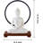 12" Serene White Buddha Statue With LED Circle Table Lamp - Indoor Ceramic Meditation Décor