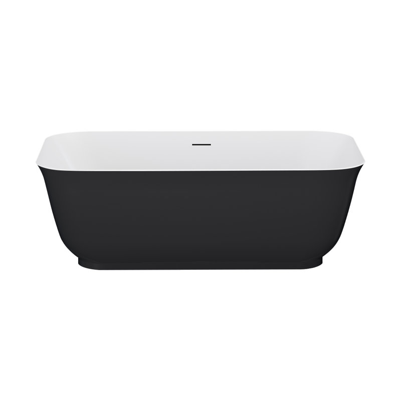 Mina 59.1'' x 29.6'' Soaking Acrylic Bathtub, Black