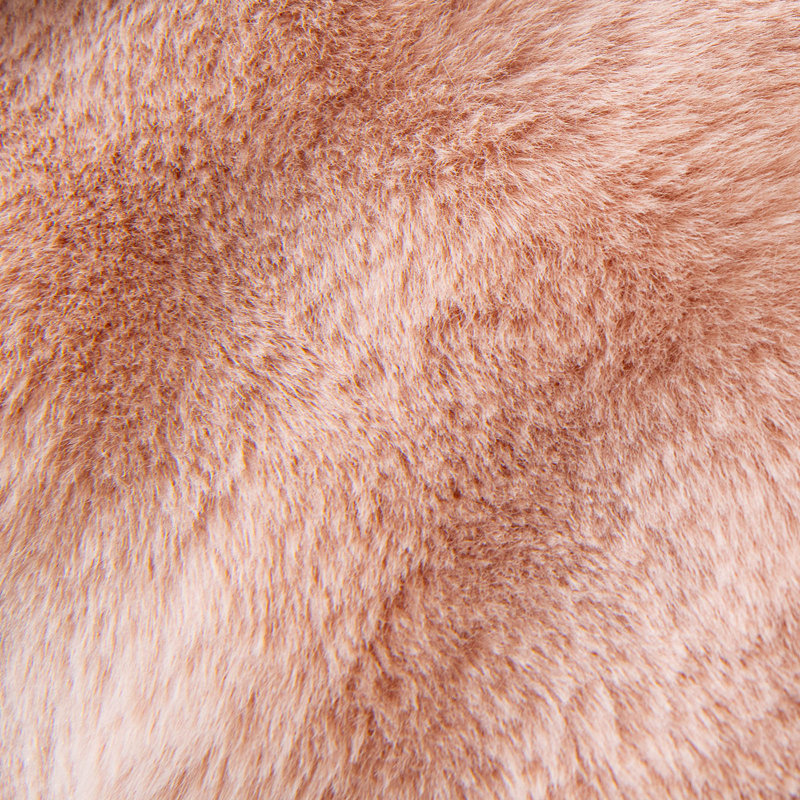 1-Piece Faux Fur Box Cushion Slipcover, 71" H x 134" W, Pink