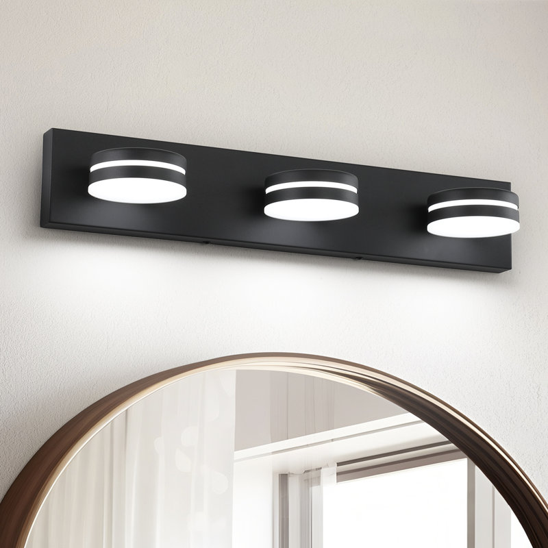 Ravo LED  Vanity Light High Transmittance and Dimmable 5500K with 270° Rotatable Head, Matte Black, 3 Lights