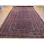 Tapis en laine pure noué à la main 10 pi 4 po x 21 pi bleu Beshir afghan antique 0218558FD5AF49F9B8F31B38B2EA4A4E