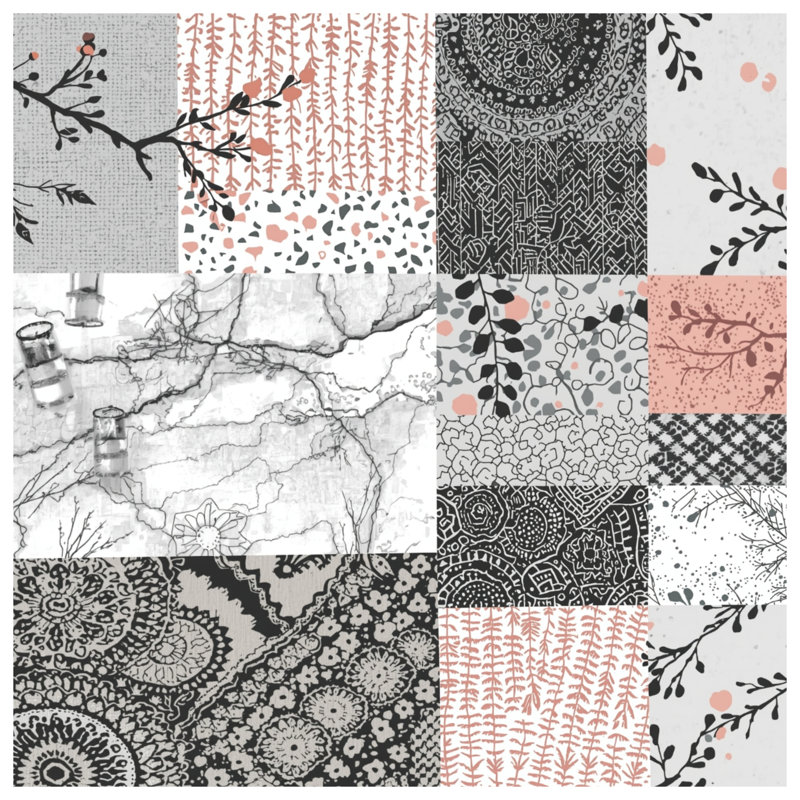 Couvertures florales, L 50 po x H 60 po