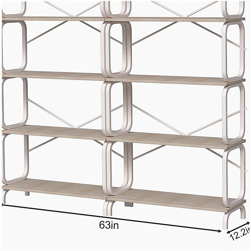 5 Tier Large Book Shelf, Bookcase Office Open Bookshelf,Shelves for Living Room, Office Shelf, White