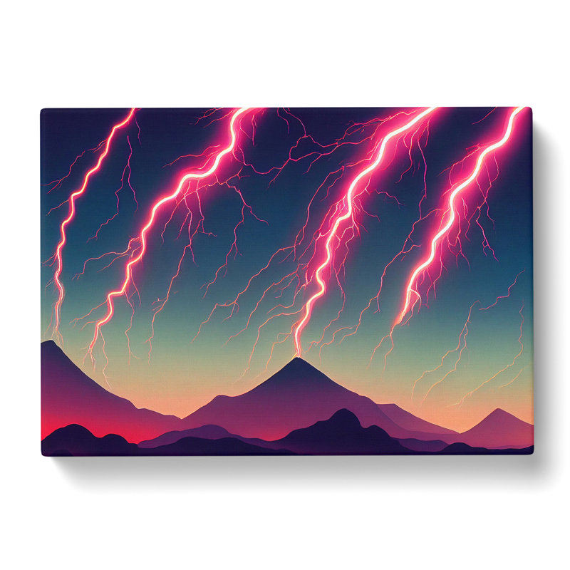 Magical Lightning Storm - Wrapped Canvas, 35cm H x 50cm W x 3cm D
