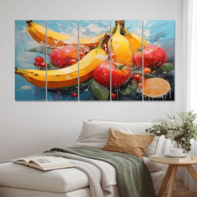 Vibrant Fruit Harvest IV - Fruits Canvas Print - 5 Equal Panels