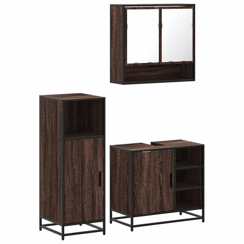 Alyose Bathroom Furniture Suite, Brown Oak