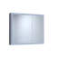 36 po L 30 po H Pharmacie rectangulaire en aluminium argenté encastré / à fixation en surface avec miroir DEL et horloge