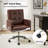 Auric Mid-Century Modern 23" W Leather Height-Adjustable Swivel Office Chair with Button Design-779435319