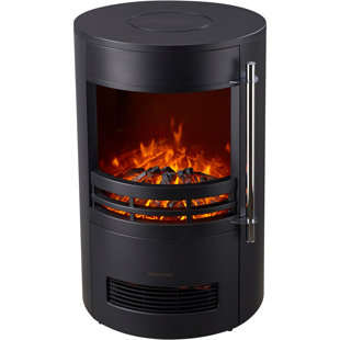 Cambridge Round Freestanding Electric Fireplace in Black